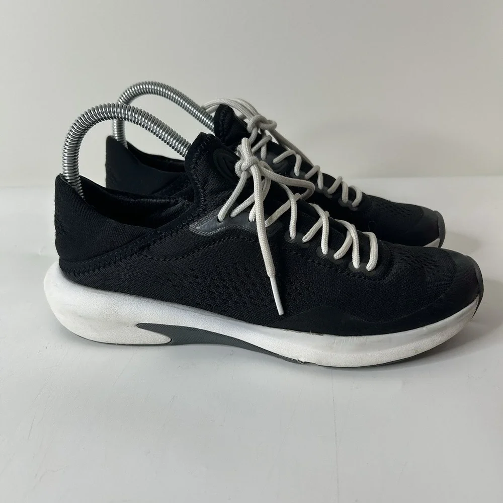 Olukai Kaholo Women's 7.5 Black Lace Up Casual Sneakers Tennis Walking FLAWS